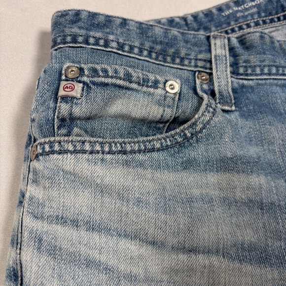 AG Adriano Goldschmied Jeans Mens 33R Light Blue The Matchbox Slim Straight 18Y - Picture 6 of 16